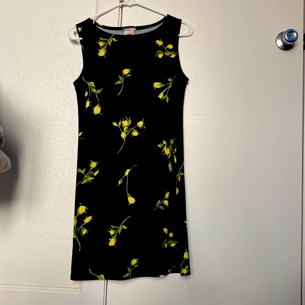 Jalate brand black floral dress. Size M. Great condition